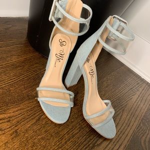 Denim strappy heel only worn once!